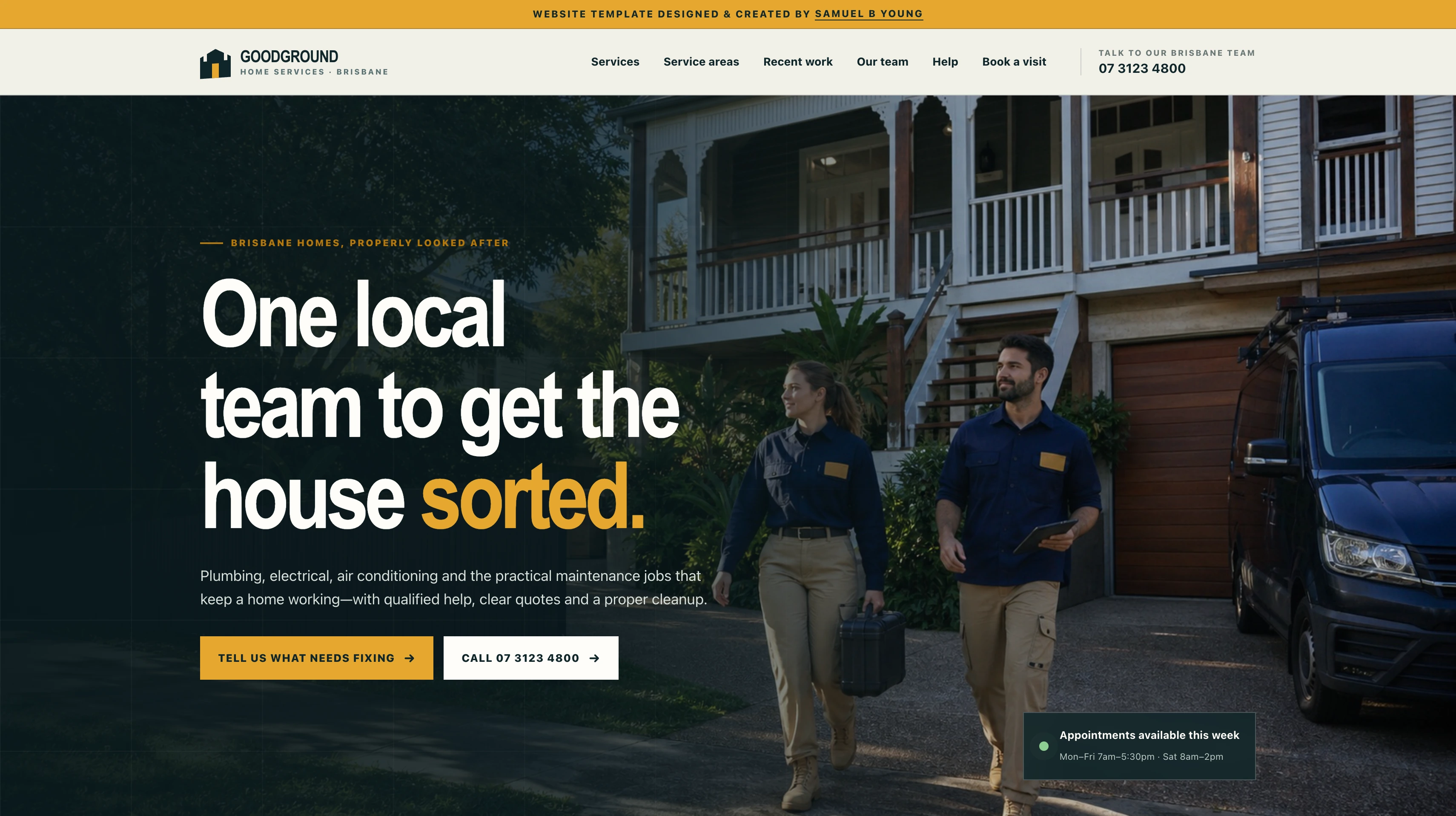 Goodground Home Services website concept preview