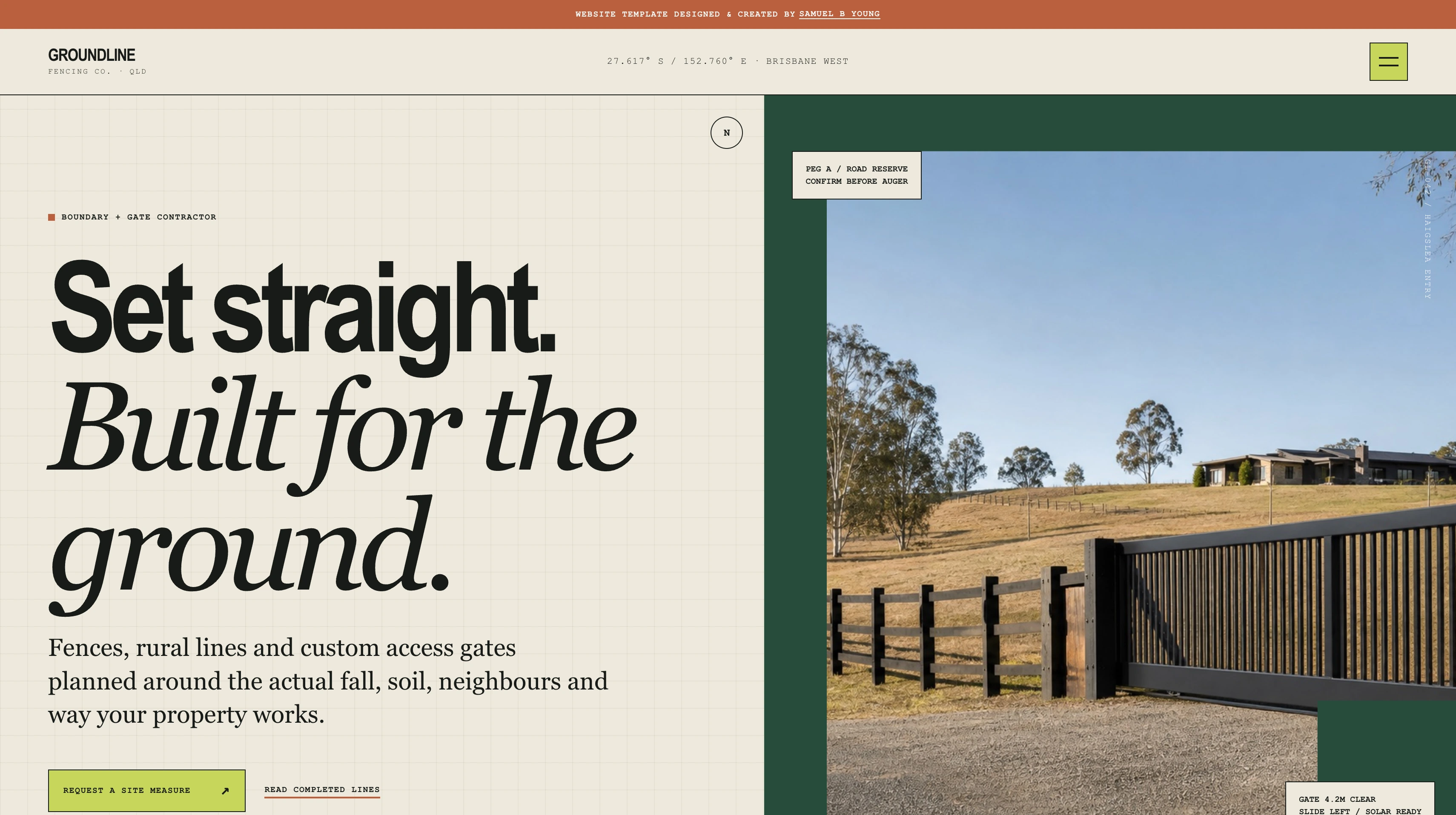 Groundline Fencing website concept preview