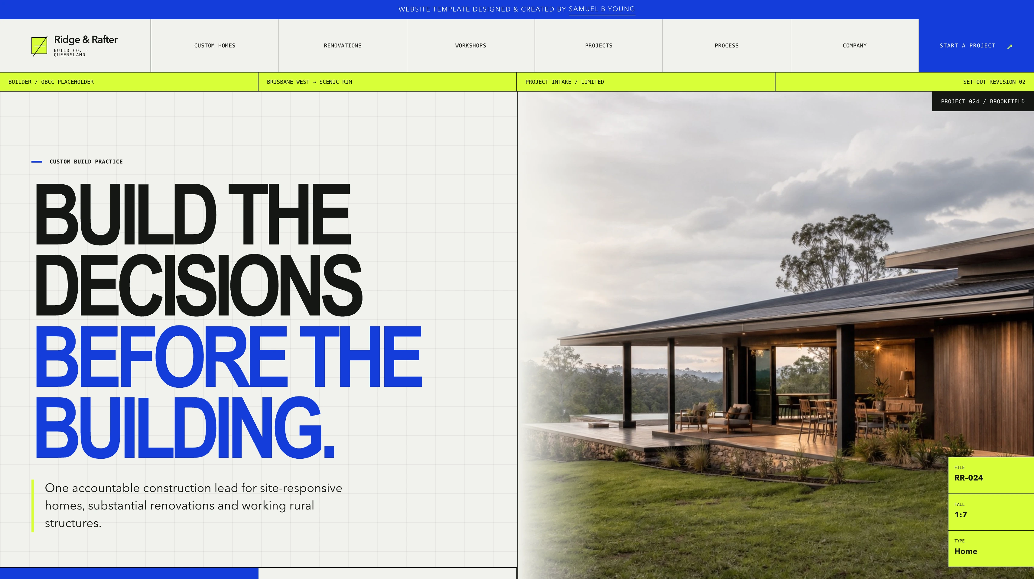 Ridge & Rafter website concept preview